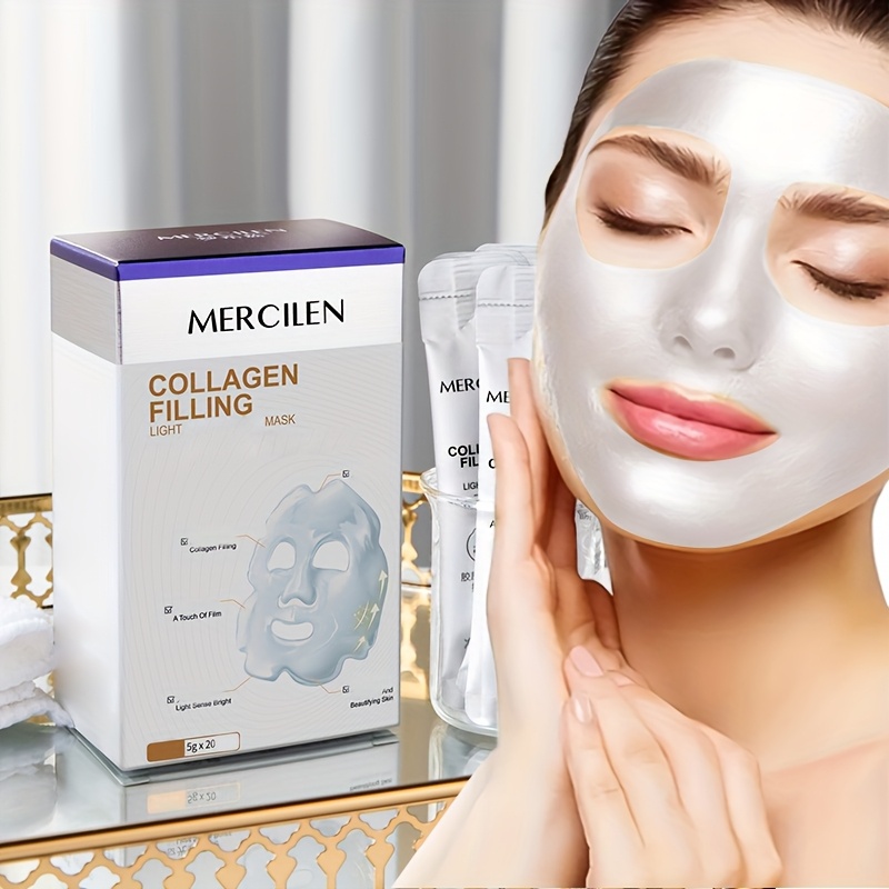 Snail Mucin Essence - 20pcs Mercilen Masker Wajah Kolagen Pengelupas