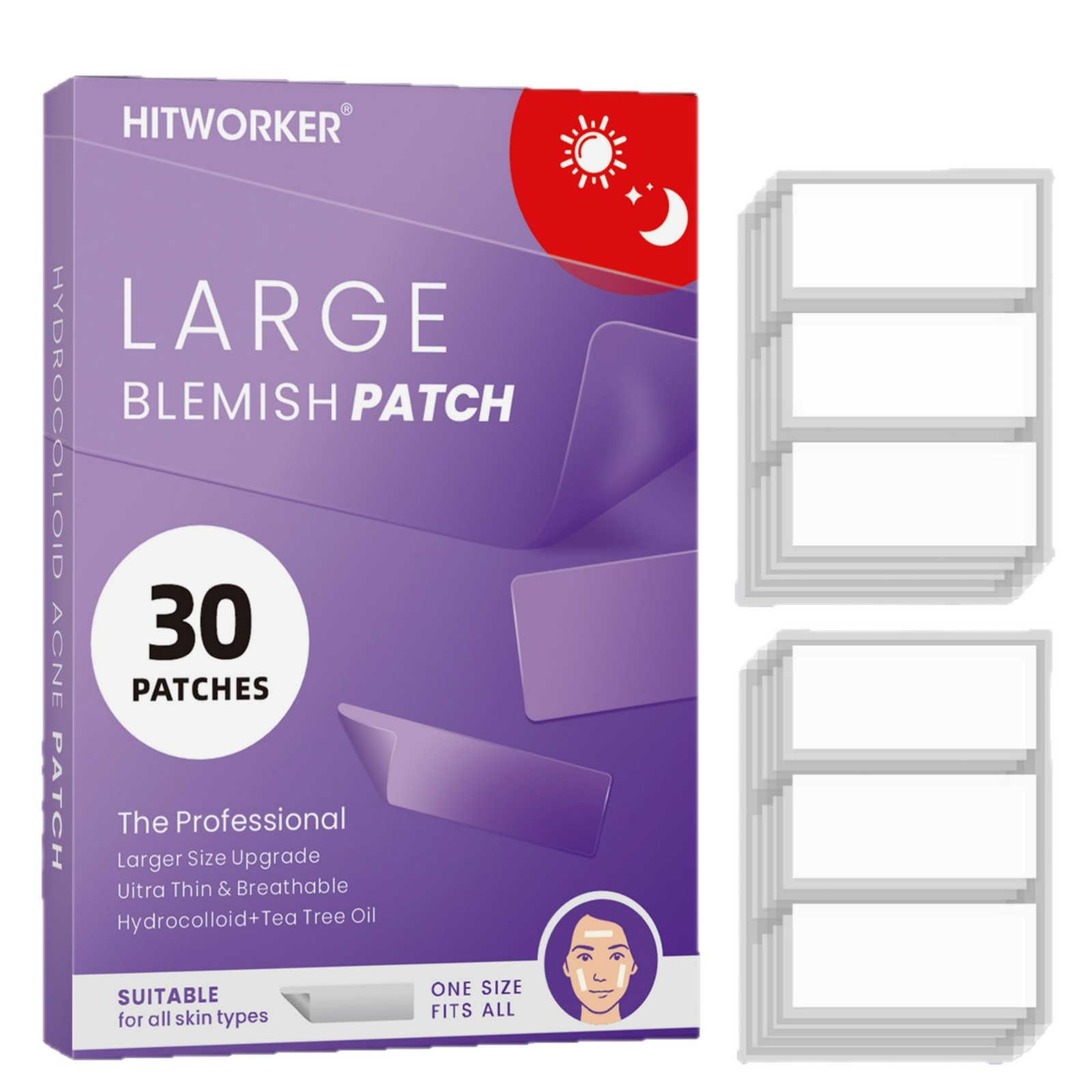 Xl Skincare - 30 Buah Patch Jerawat Persegi Panjang