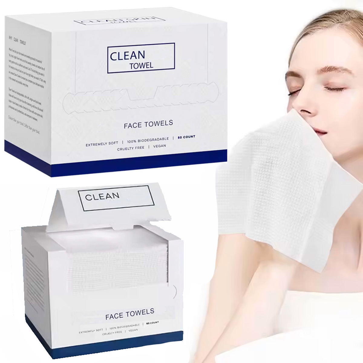 50Pcs/Box Handuk Wajah Sekali  - Xl Skincare ulasan dan harga
